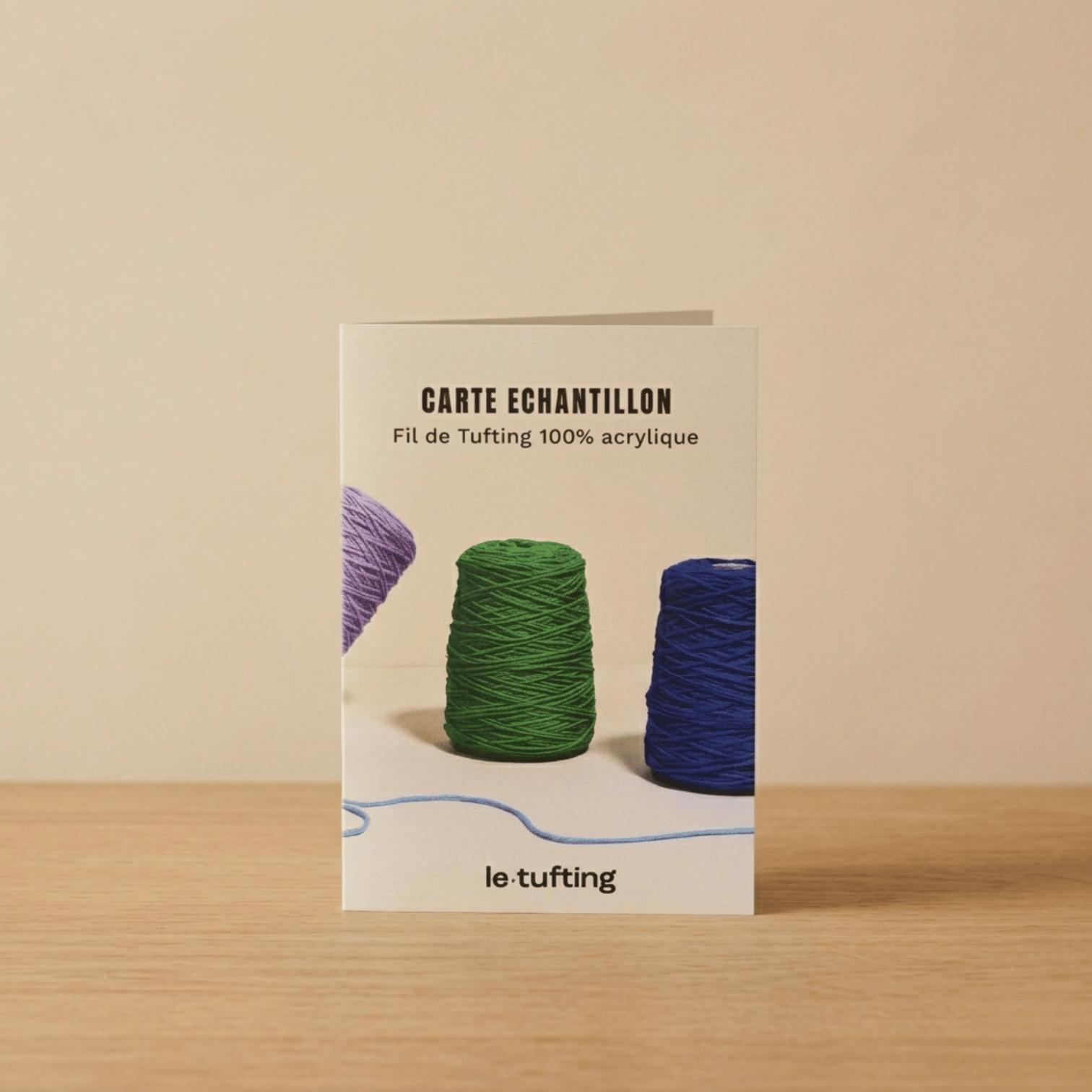 Carte d’échantillons de fils de tufting acrylique – 55 couleurs