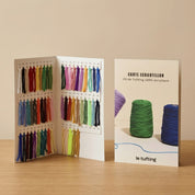 Carte d’échantillons de fils de tufting acrylique – 55 couleurs
